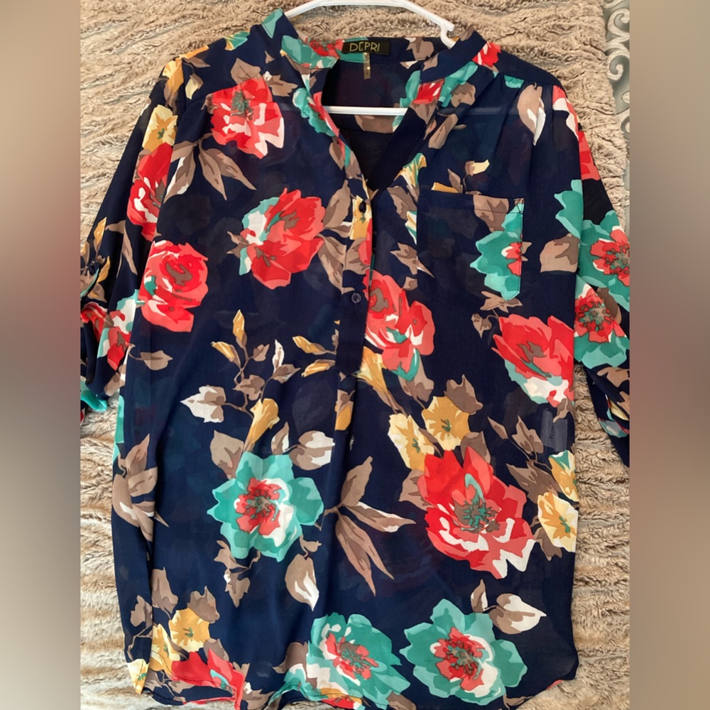 Floral sheer top